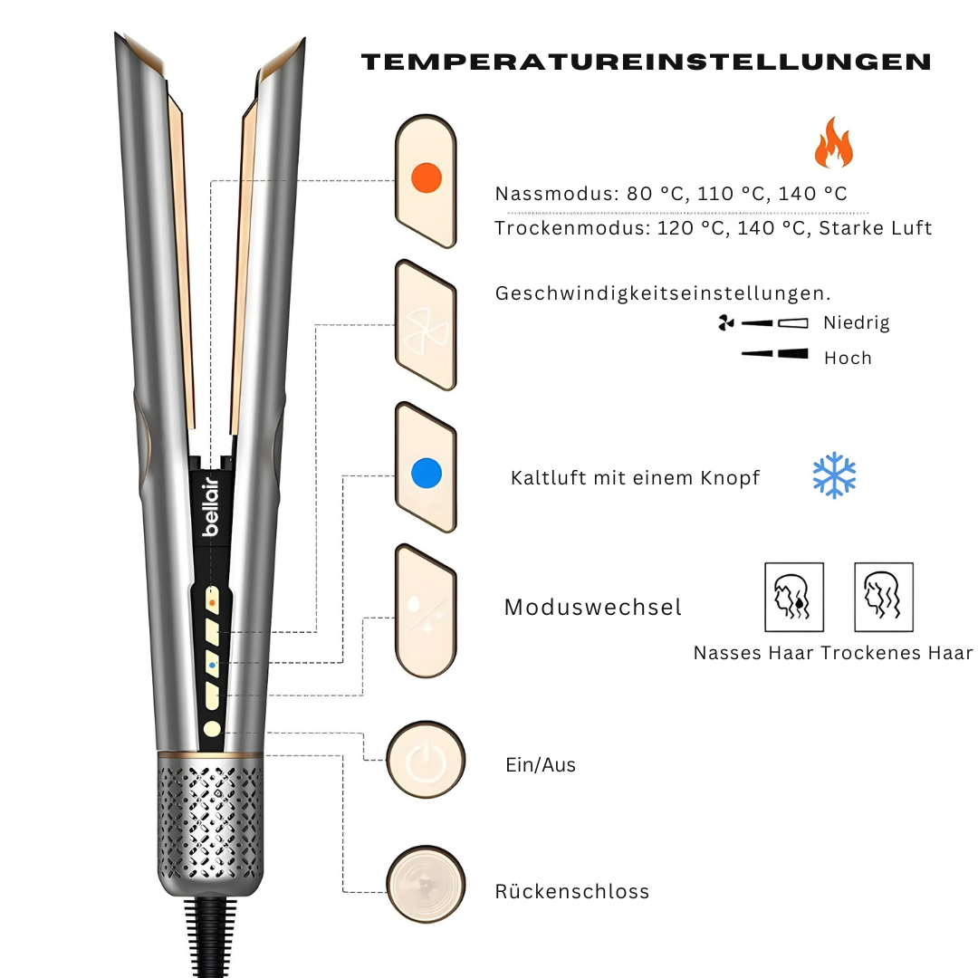 bellair™  AirStraight 2in1 Glatt- und Föhnstyler