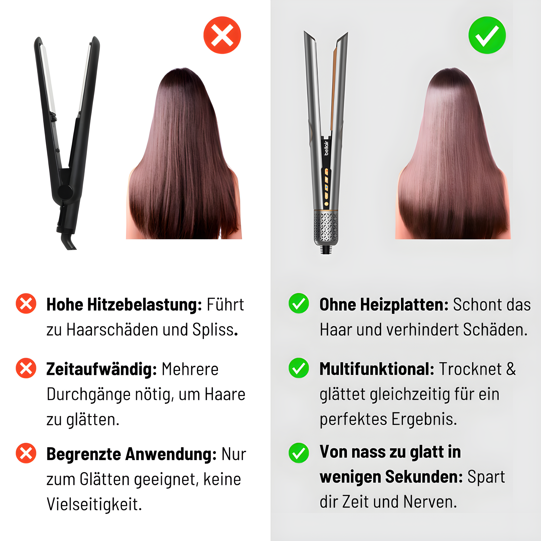 bellair™  AirStraight 2in1 Glatt- und Föhnstyler